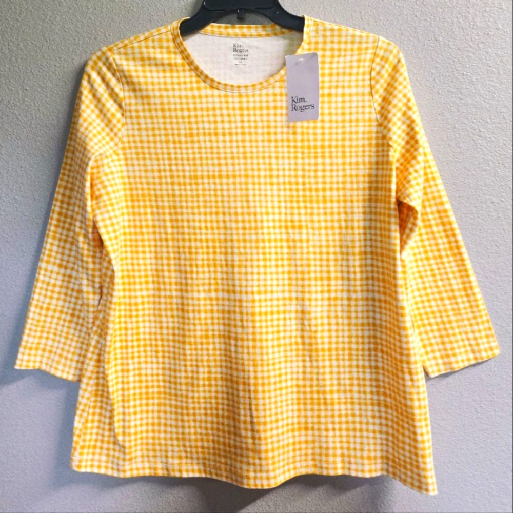 New! Kim Rogers Gingham Top